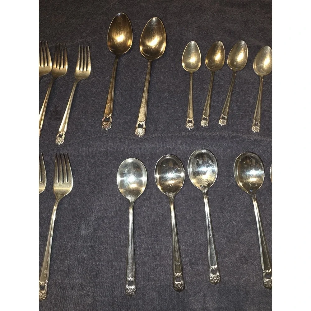 Silver plate 1847 Rogers Bros Eternally Yours 50 Pc Set Butter Knife Sugar Spoon